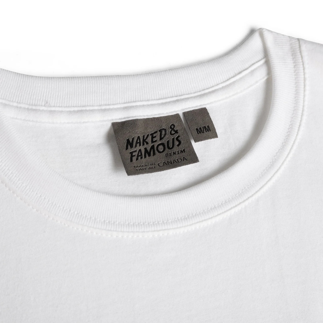 Naked and Famous Denim Circular Knit T-Shirt White - Danali