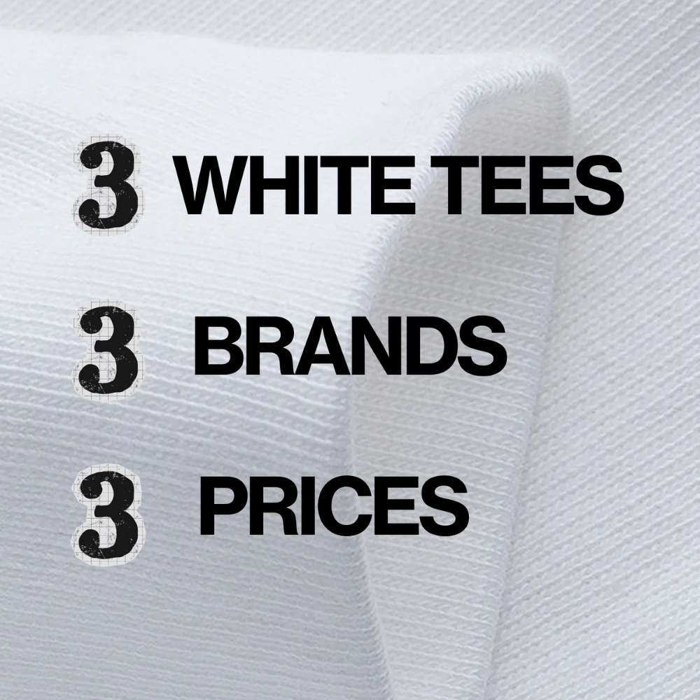 Three Canadian Brands, Three White T-Shirt