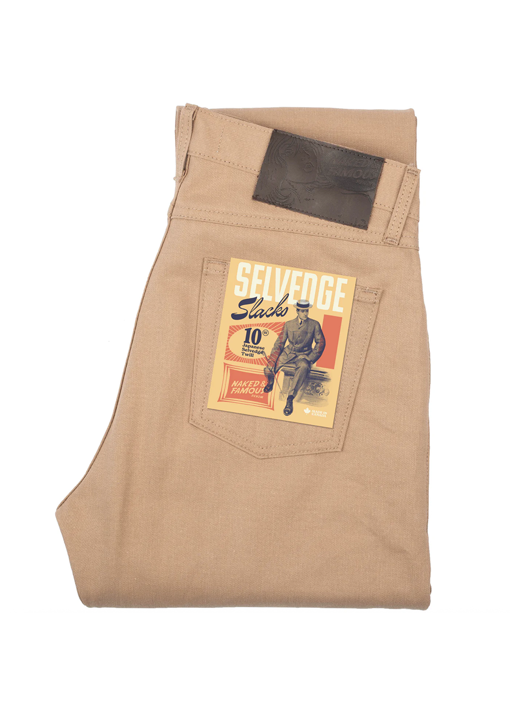 True Guy Selvedge Slacks - Beige - Naked and Famous Denim Canada - Danali - 101137121-BEI