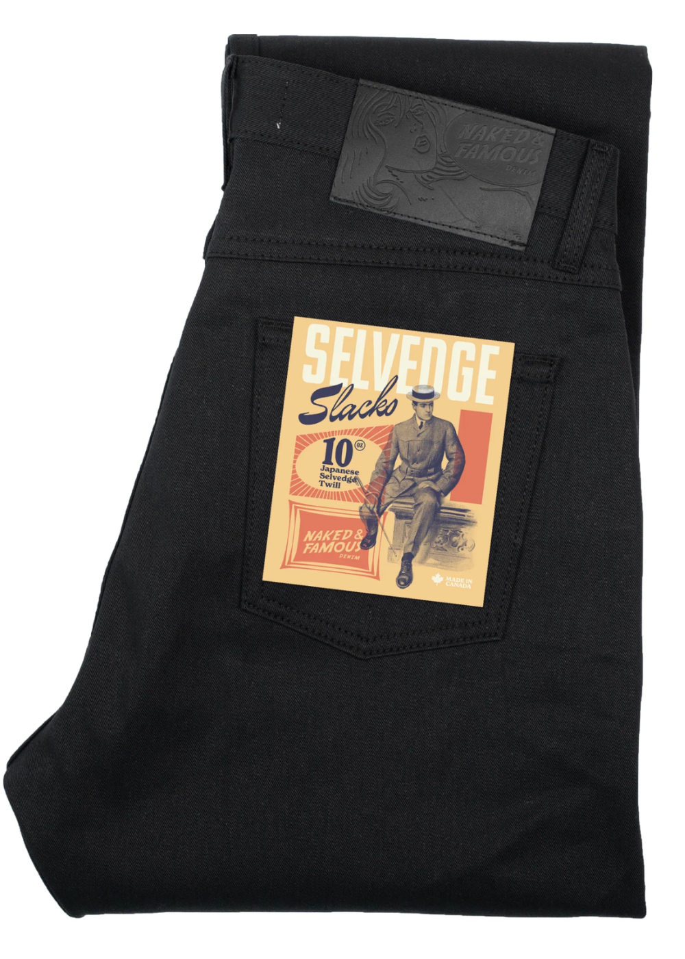 True Guy Selvedge Slacks - Black - Naked and Famous Denim Canada - Danali - 101137221-BLK