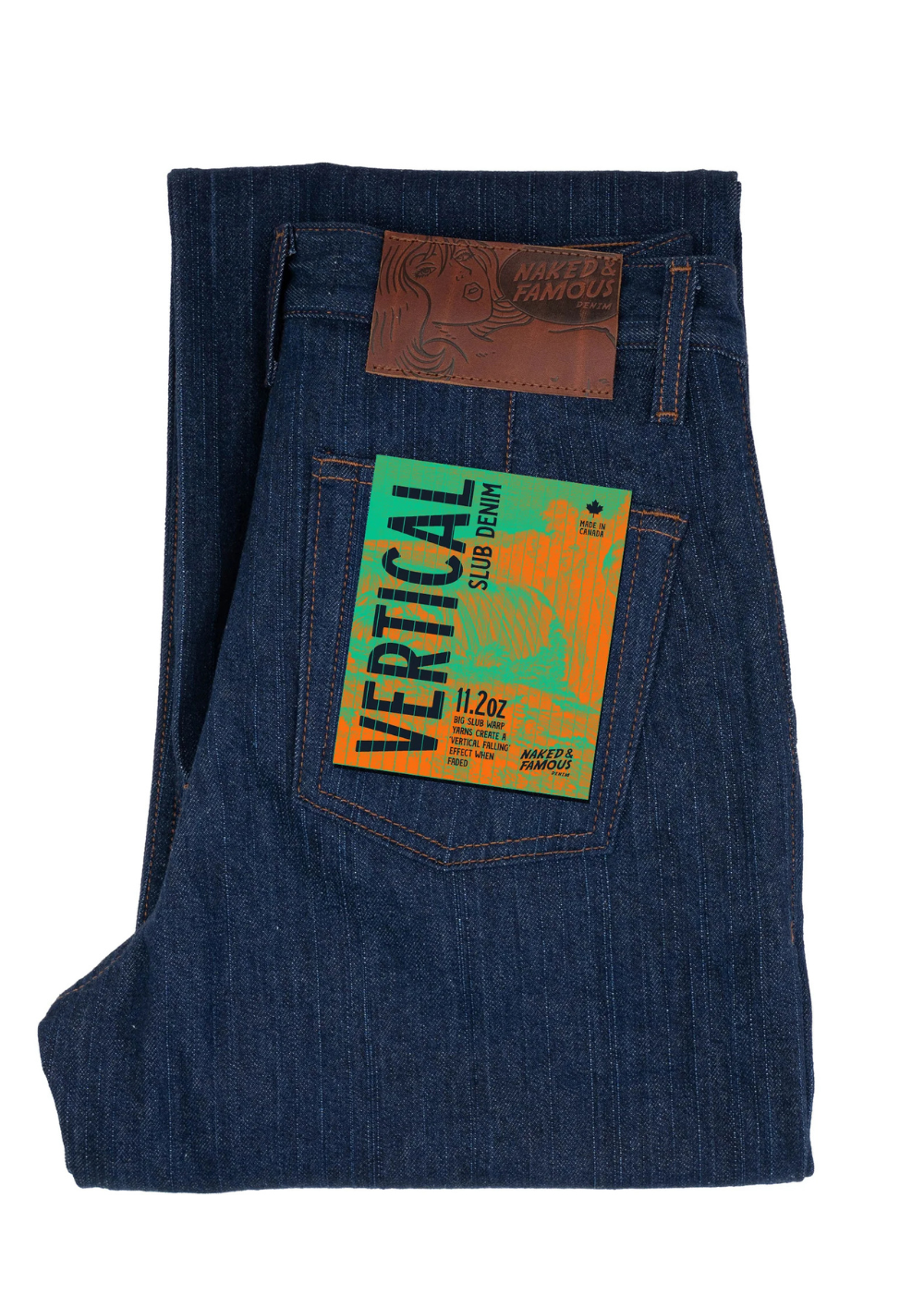 Pleated Trouser - Vertical Slub Denim - Indigo - Naked and Famous Denim Canada - Danali - 101137496-IND