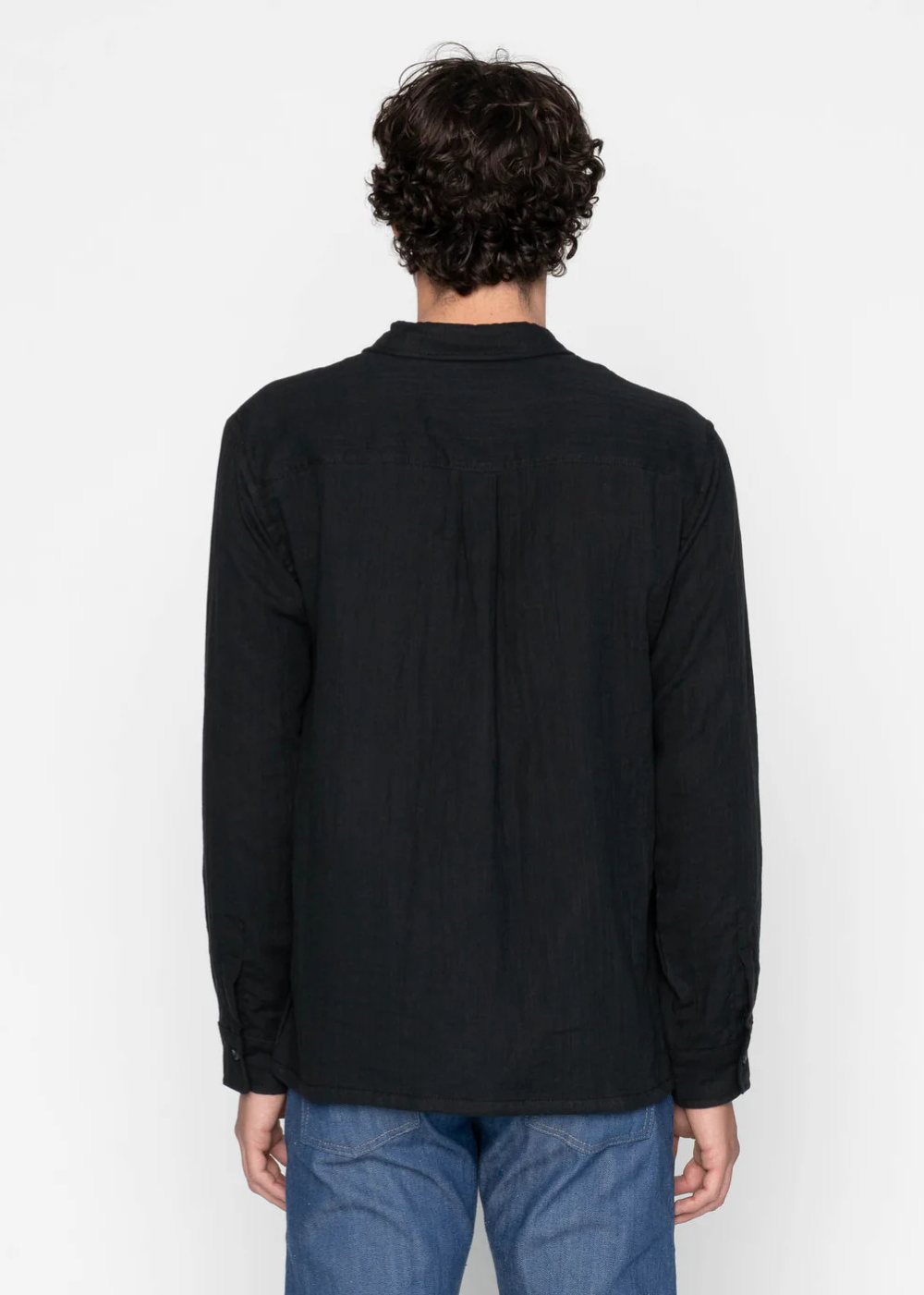 True Shirt Double Weave Slub Gauze - Black - Naked and Famous Denim Canada - Danali - 120122685-BLK
