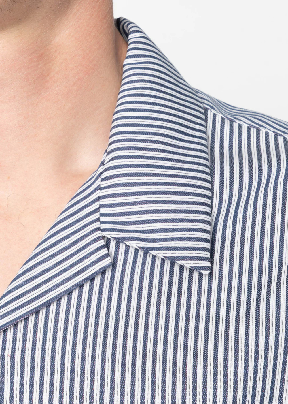 Aloha Shirt Double Double Stripes - Blue - Naked and Famous Denim Canada - Danali - 120140031-BLU