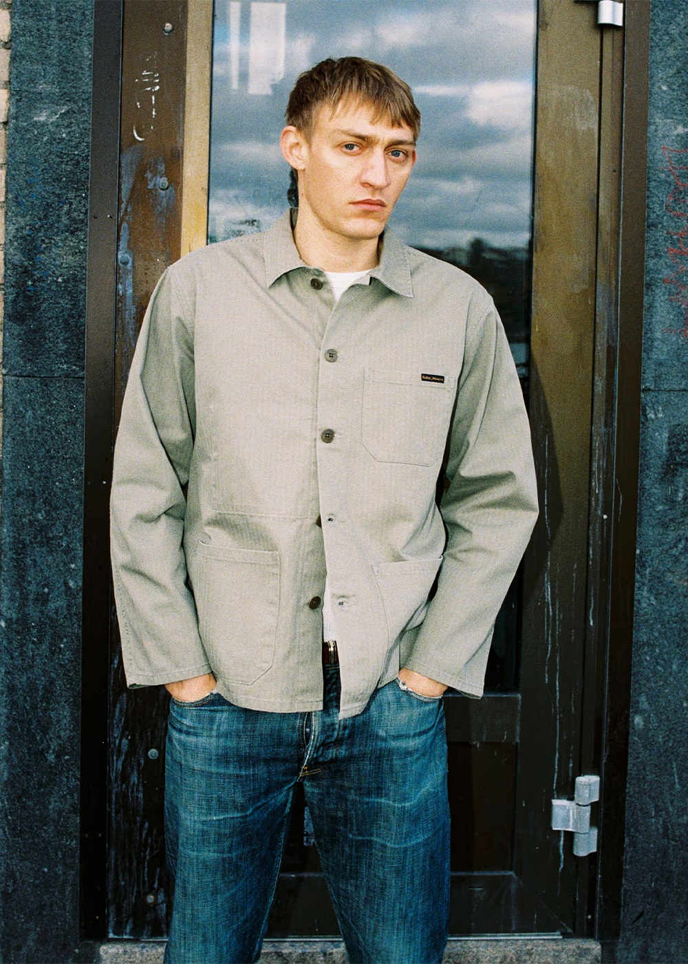 Buddy Chore Jacket Herringbone - Pale Green - Nudie Jeans Canada - Danali - 160988