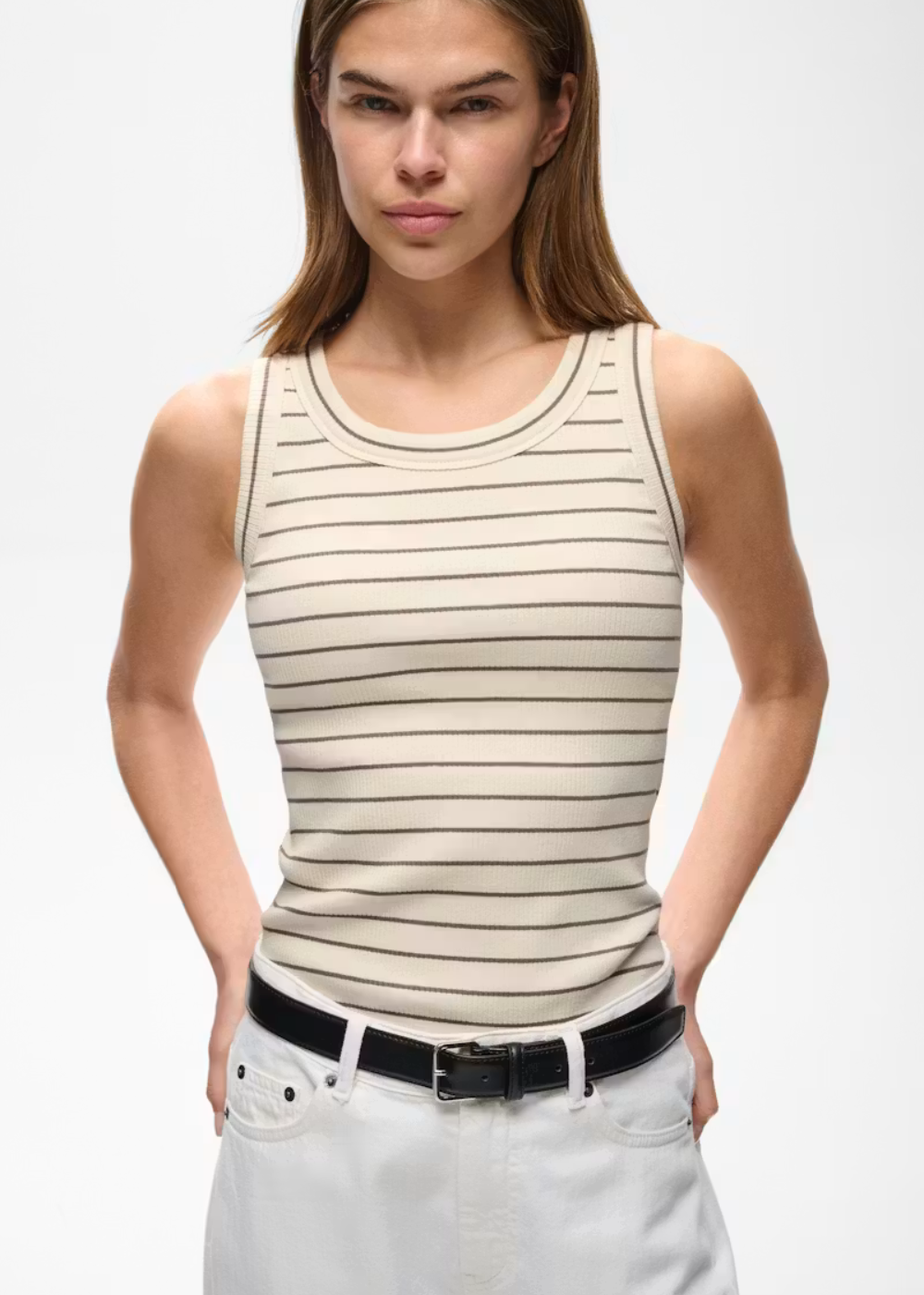 Dagna Striped Tank - Vanilla/Coffee Quartz - InWear Canada - Danali - 30107268