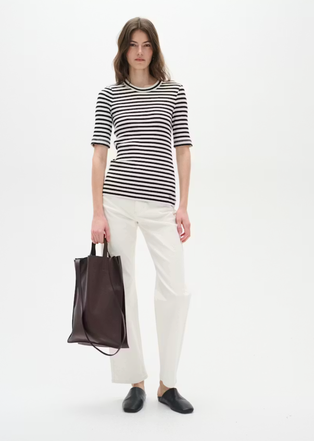Dagna Striped T-Shirt - Black /Whisper White - InWear Canada - Danali - 30107269