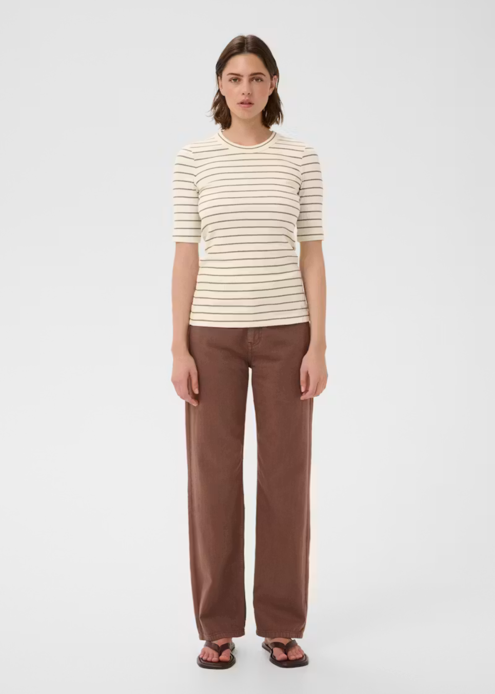 Dagna Striped T-Shirt - Vanilla/Coffee Quartz InWear Canada - Danali - 30107269
