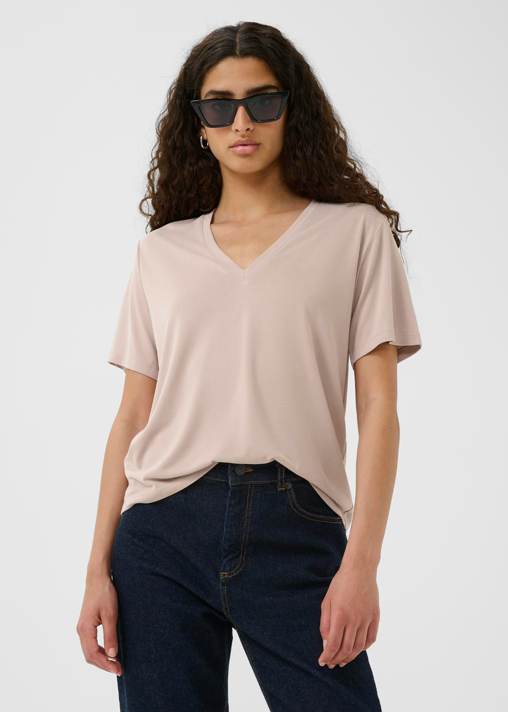 Liliana Base V-Neck T-Shirt - Clay - InWear Canada - Danali - 30109353