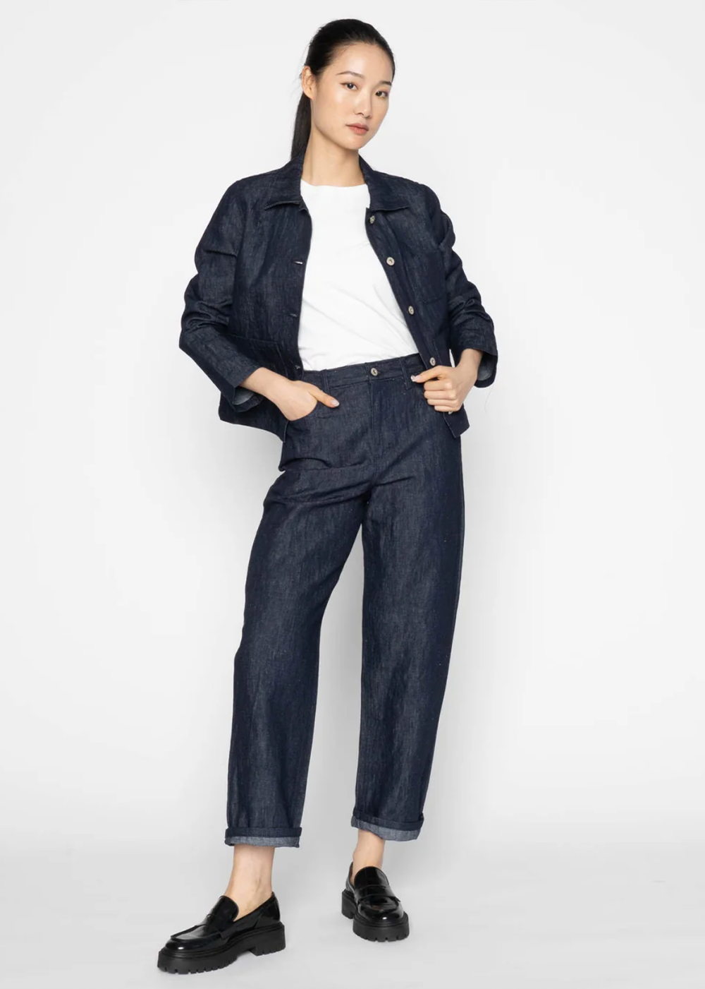 Bestie Jean - Linen + Cotton Blend - Indigo - Naked and Famous Denim Canada - Danali - 301137629-IND