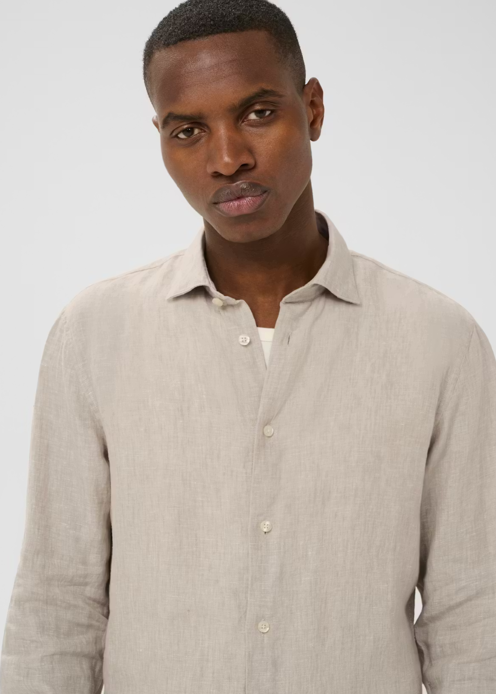 Marc Linen Shirt - Plaza Taupe - Matinique Canada - Danali - 30205841