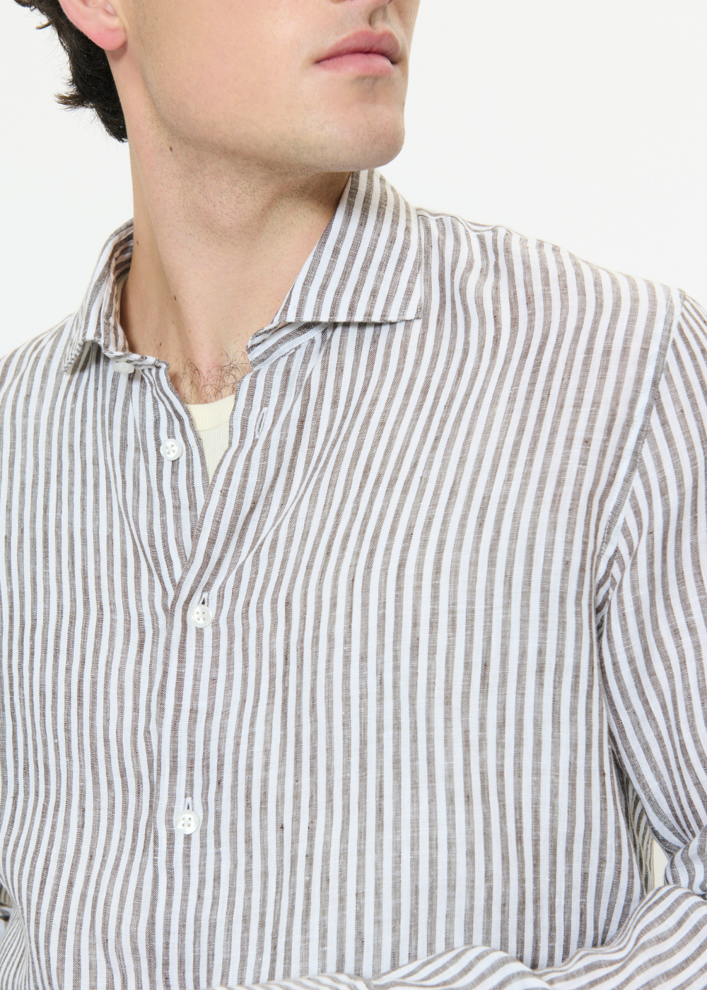 Marc Linen Shirt - Chocolate Brown - Matinique Canada - Danali - 30207239