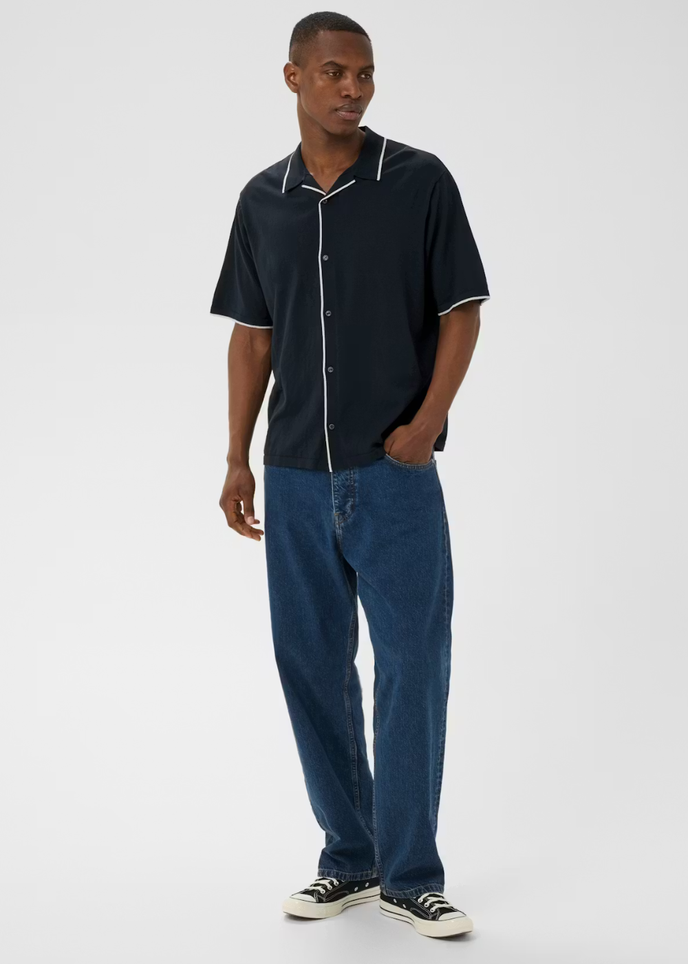 Polomin Short Sleeve Shirt - Dark Navy - Matinique Canada - Danali - 30208965