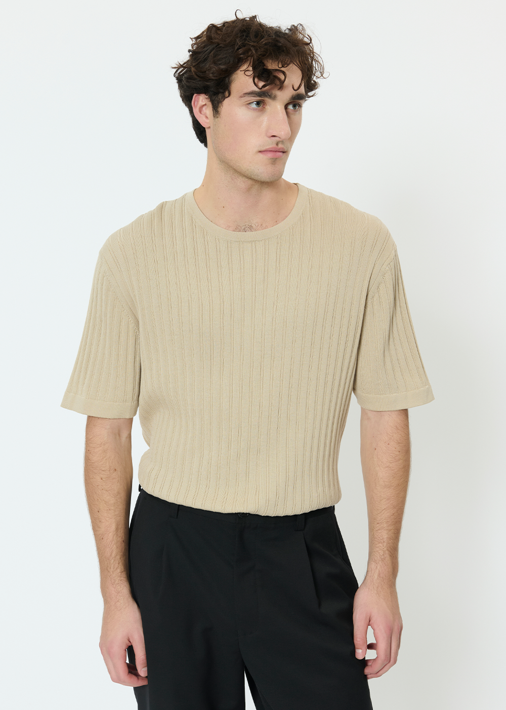 Trivolt Short Sleeve Knit - Plaza Taupe - Matinique Canada - Danali - 30208966