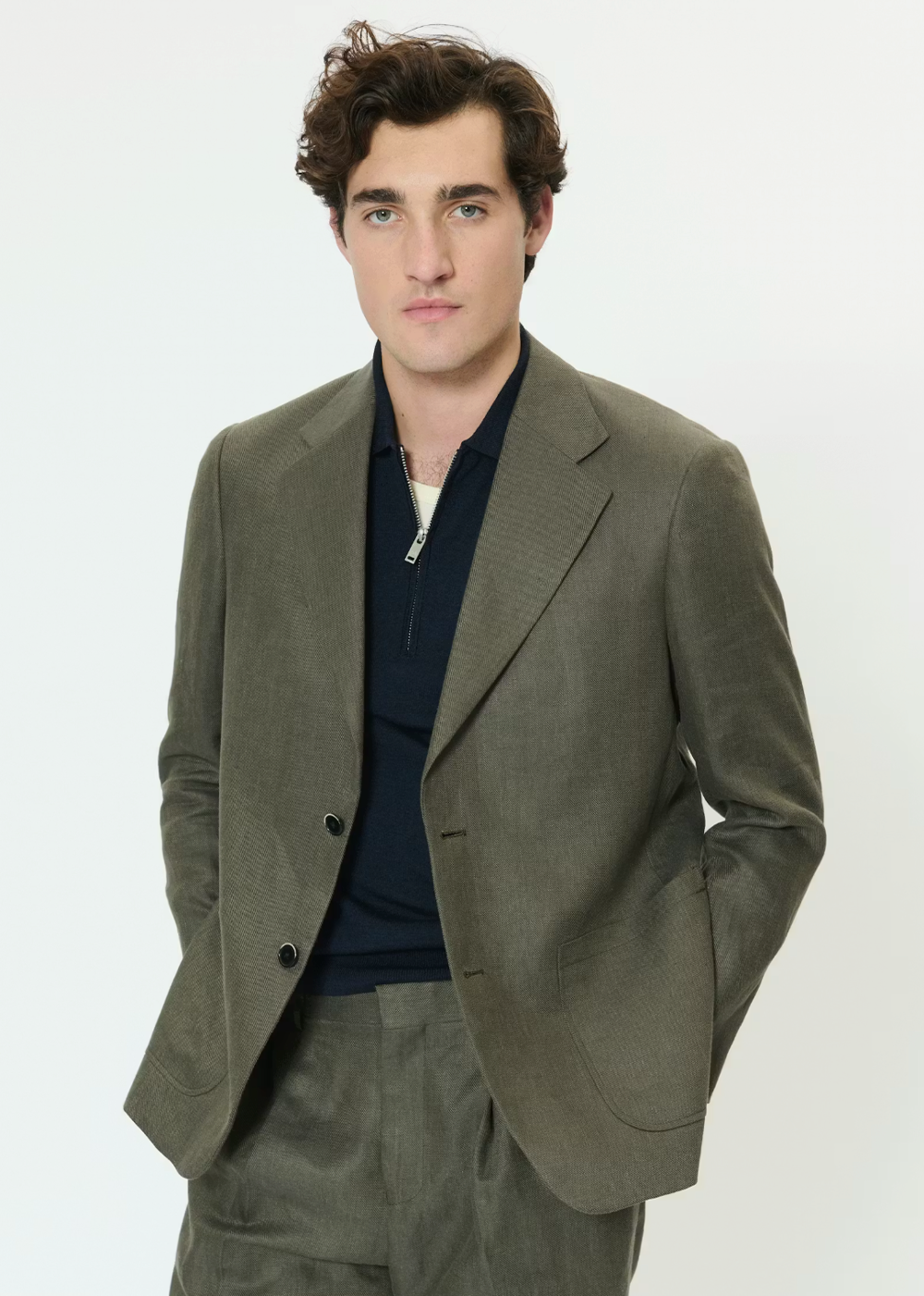 Colt Linen Blazer - Sea Spray - Matinique Canada - Danali - 30209019