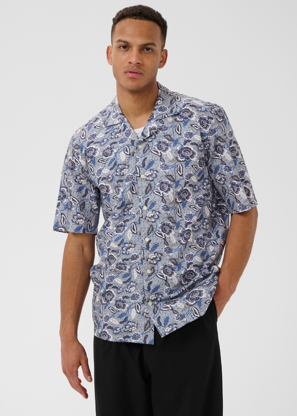 Klampo Short Sleeve Shirt - Chambray Blue - Matinique Canada - Danali - 30209099
