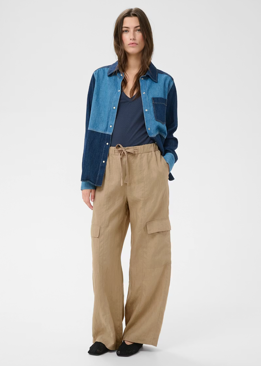 Atena Linen Pant - Silver Mink - Part Two Canada - Danali - 30310409