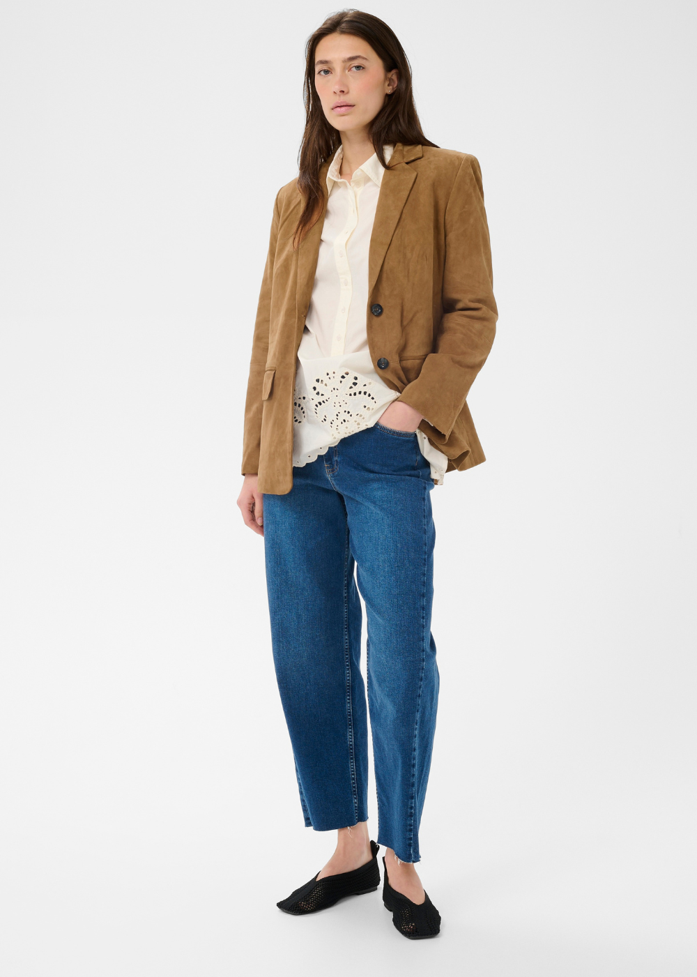 Alinia Suede Blazer - Toasted Coconut - Part Two Canada - Danali - 30310645