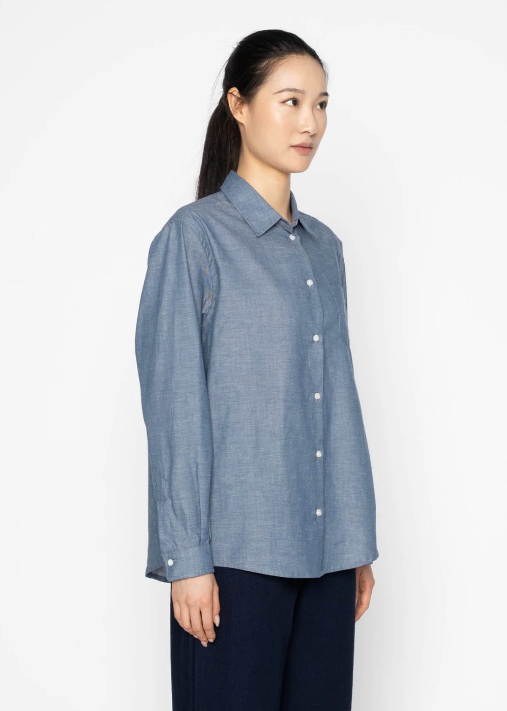 Judy Shirt - Chambray Blue - Naked and Famous Denim Canada - Danali - 320330366-BLU