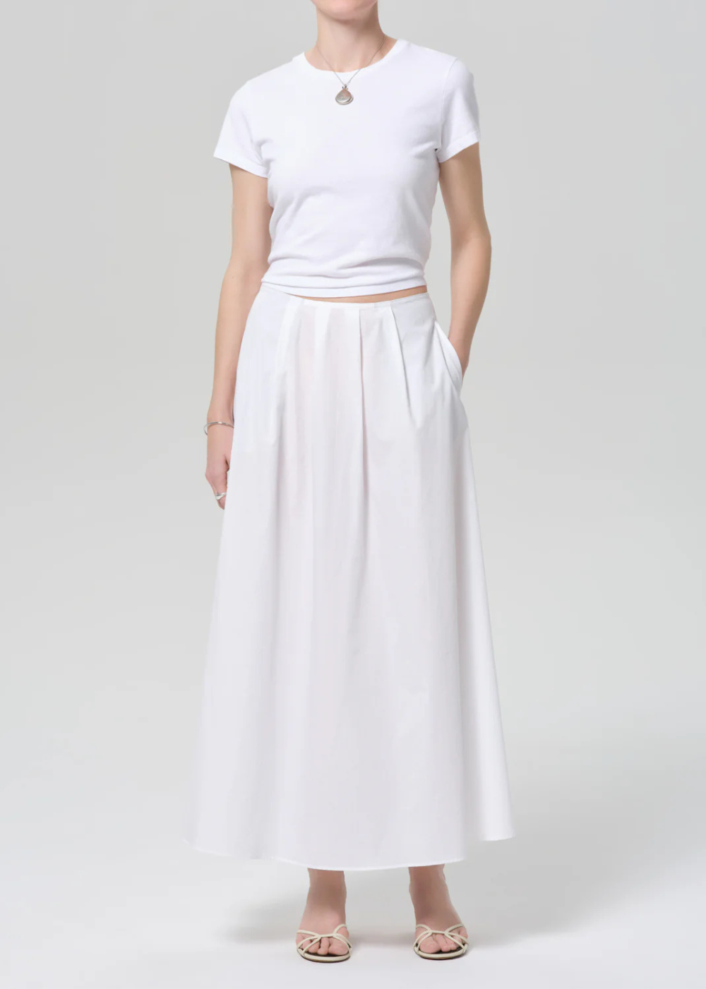 Emi Poplin Skirt - White - Citizens of Humanity Canada - Danali - 3207-1847_OPW