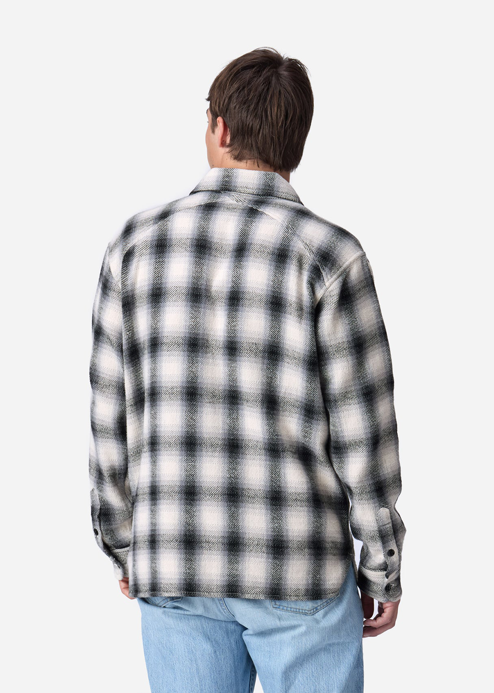 Crosscut Flannel Plaid Shirt - Cream/Black - 3sixteen Canada - Danali