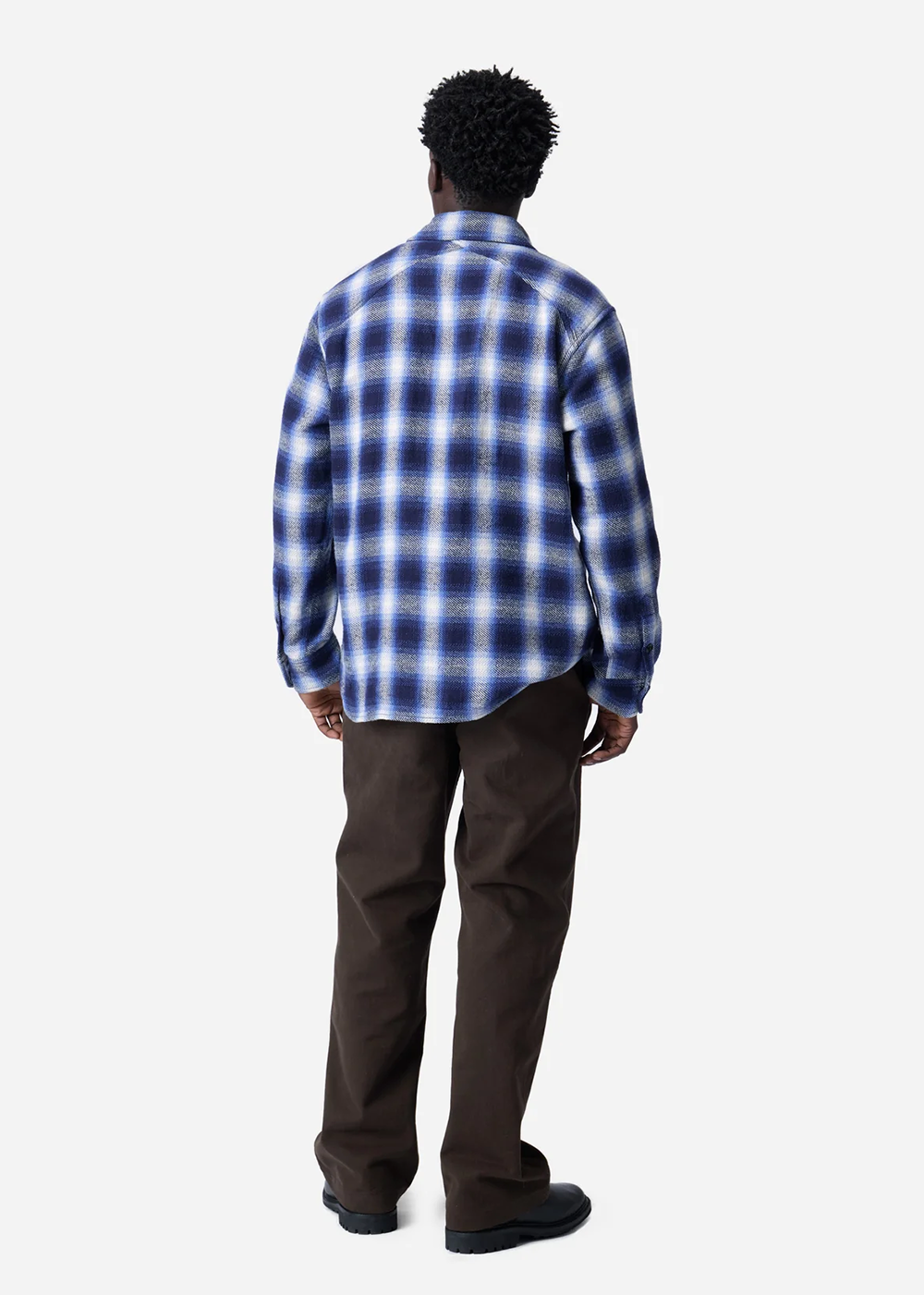 Crosscut Flannel Plaid Shirt - Royal Blue - 3sixteen Canada - Danali