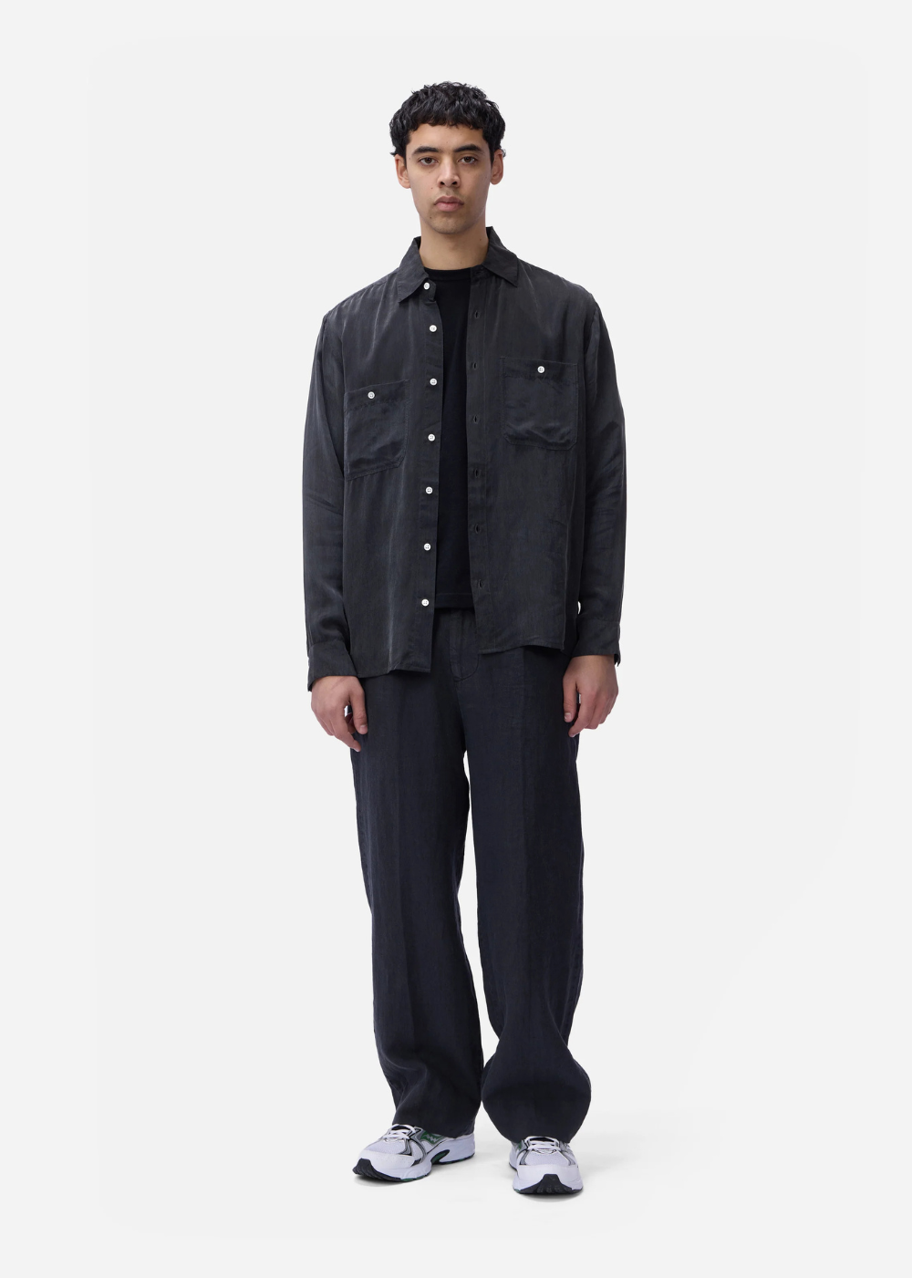 Cupro Utility Shirt - Black - 3sixteen Canada - Danali