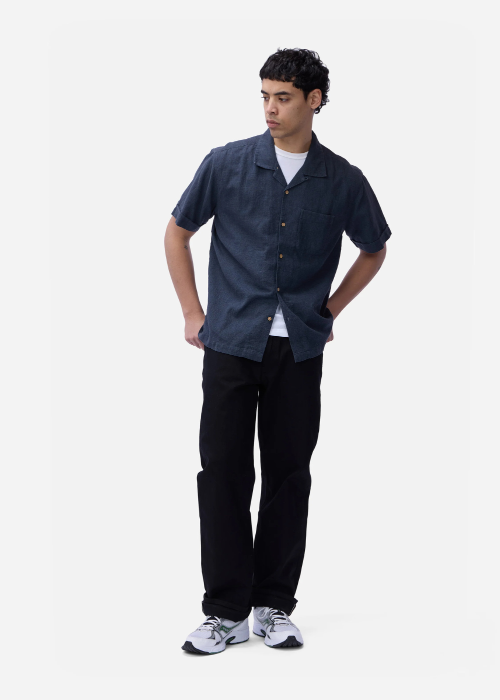 Linen Vacation Shirt - Blue - 3sixteen Canada - Danali