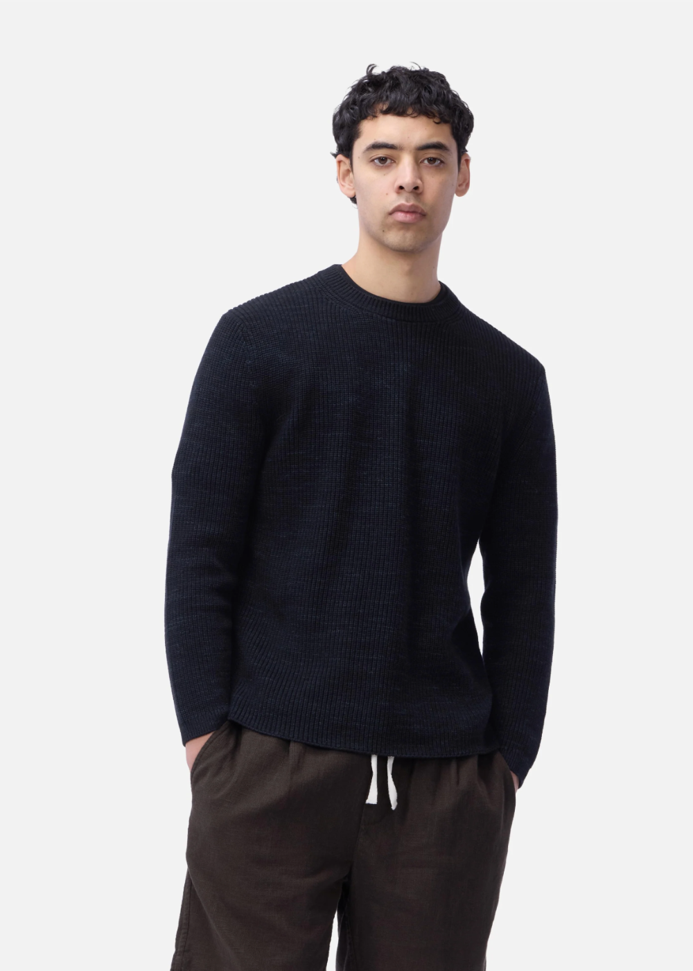 Long Sleeve Knit T-Shirt - Vintage Black - 3sixteen Canada - Danali