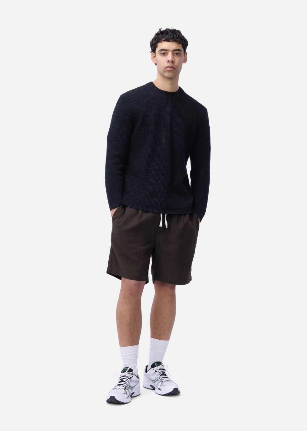 Long Sleeve Knit T-Shirt - Vintage Black - 3sixteen Canada - Danali