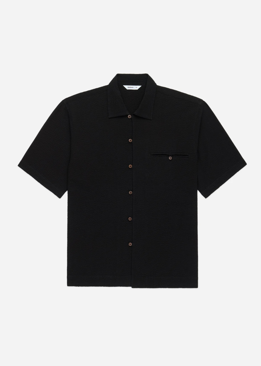 Seersucker Short Sleeve Loop Shirt - Black - 3sixteen Canada - Danali