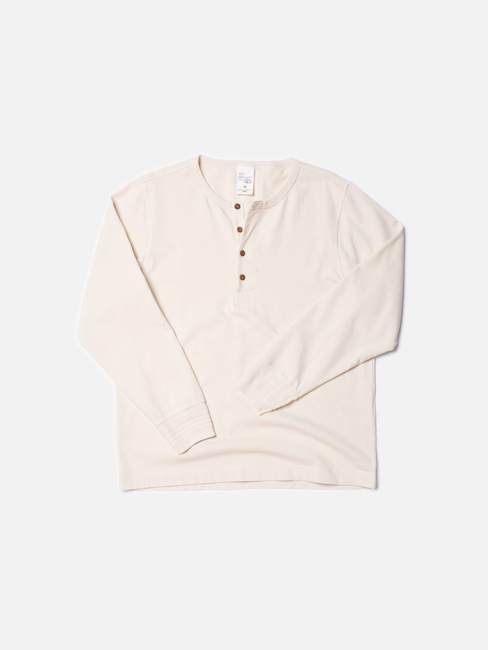 Long Sleeve Henley T-Shirt - Ecru - Nudie Jeans - Danali