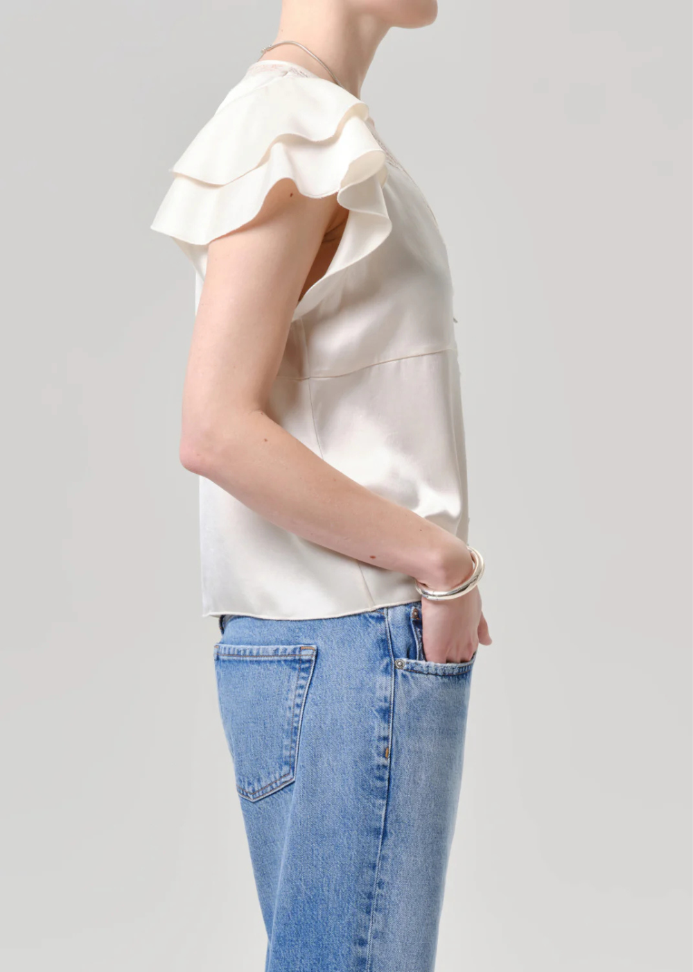 Lola Flutter Lace Sleeve Top - Cream - Citizens of Humanity Canada - Danali - 9520-1904_CRM