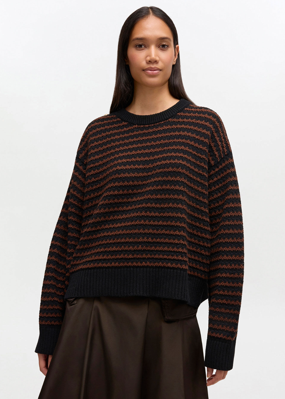 Soft Cotton Wool Mix Crewneck - Chocolate Plum - GANNI Canada - Danali - A1070114