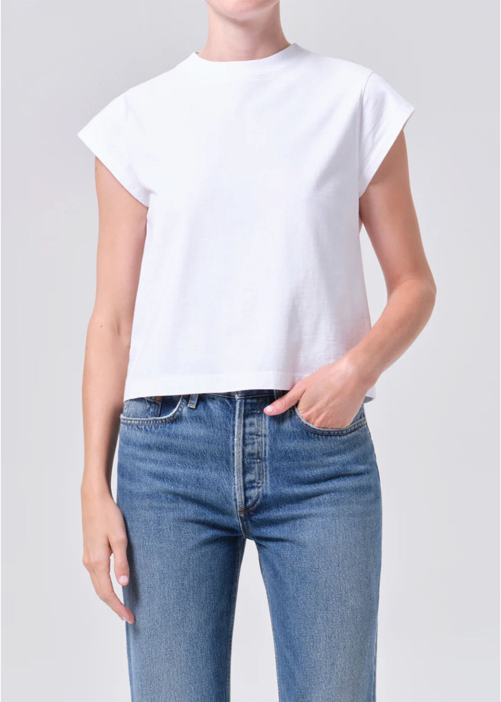 Bryce Cap Sleeve Tee - White - AGOLDE Canada - Danali - A7207-1521_WHT