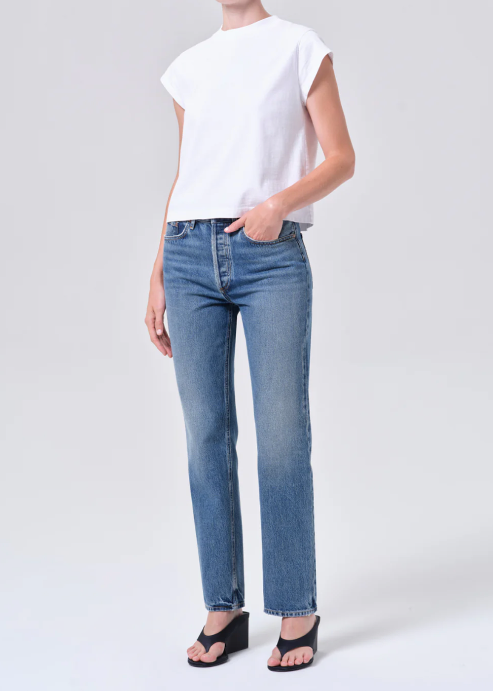 Bryce Cap Sleeve Tee - White - AGOLDE Canada - Danali - A7207-1521_WHT