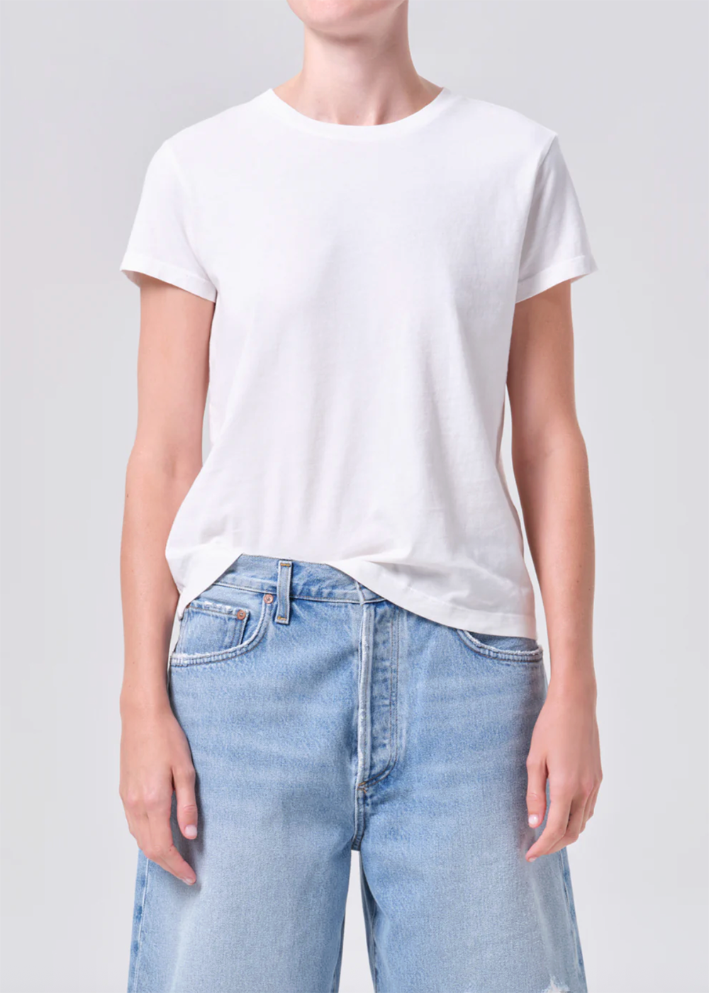 Long Line Adine Tee - White Ash - AGOLDE Canada - Danali - A7423-1507-WHTA