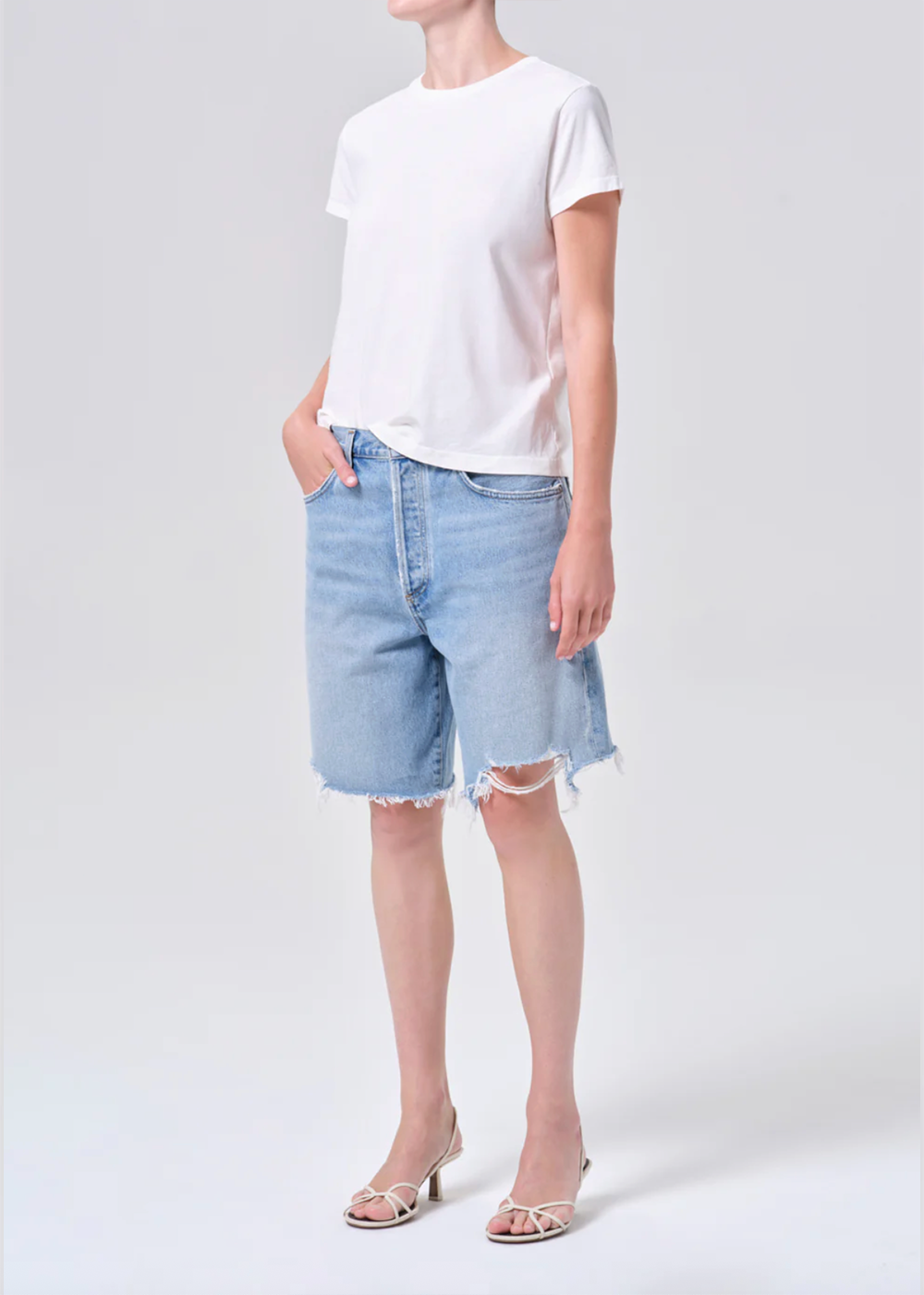 Long Line Adine Tee - White Ash - AGOLDE Canada - Danali - A7423-1507-WHTA