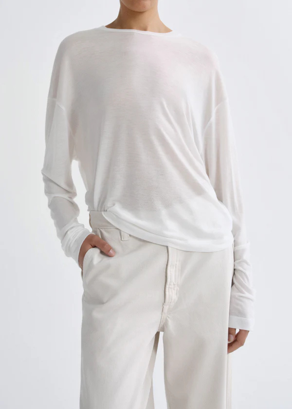 Sasha Long Sleeve Tee - Gesso - AGOLDE Canada - Danali - A7502-2008-GESSO
