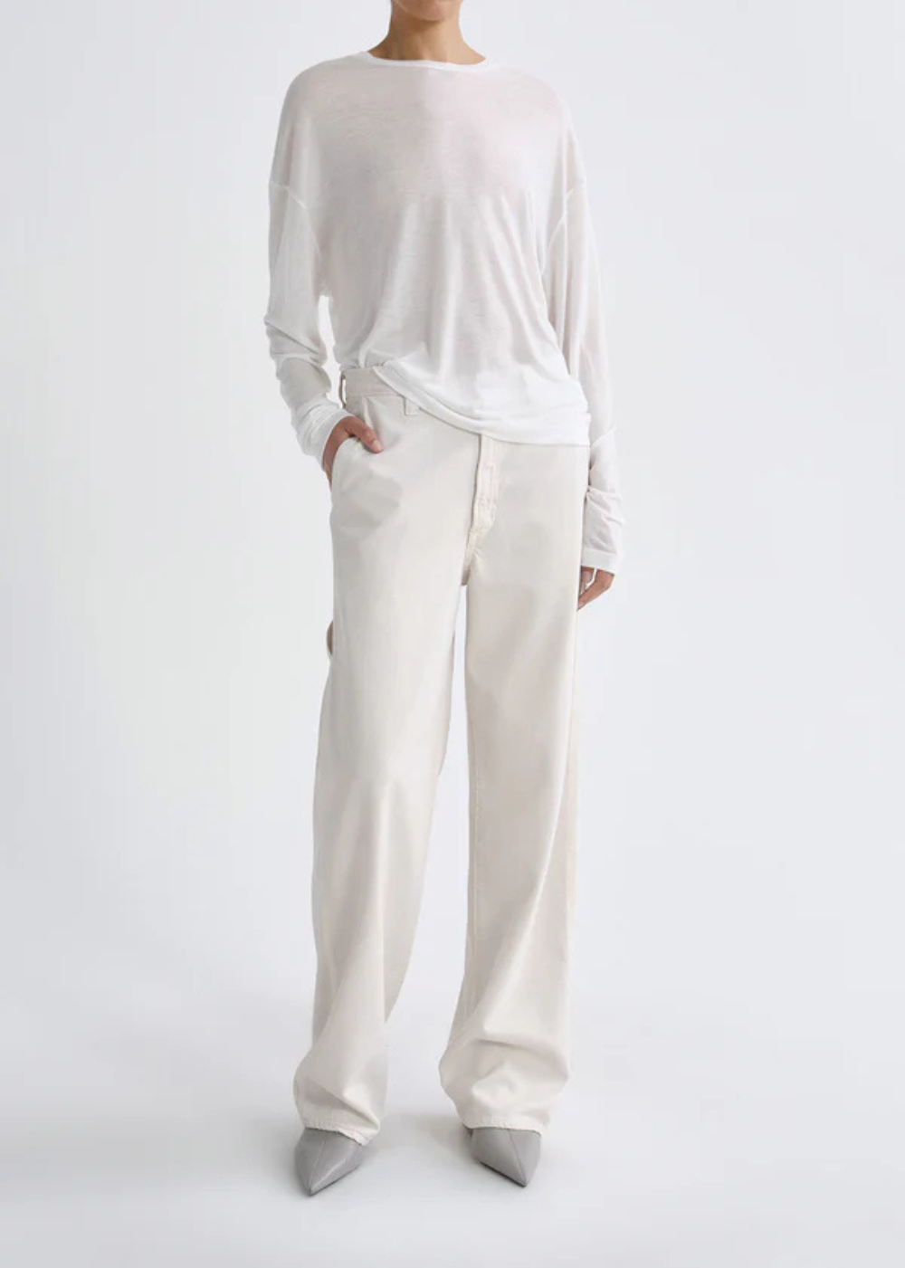 Sasha Long Sleeve Tee - Gesso - AGOLDE Canada - Danali - A7502-2008-GESSO