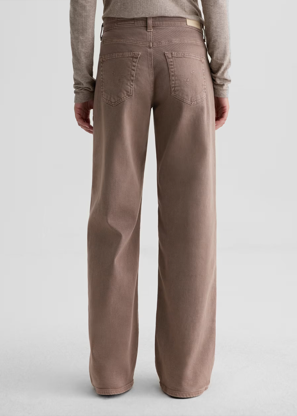 Adria Low Rise Wide Leg Jean - Sulfur Taupe Grey - AG Jeans Canada - Danali