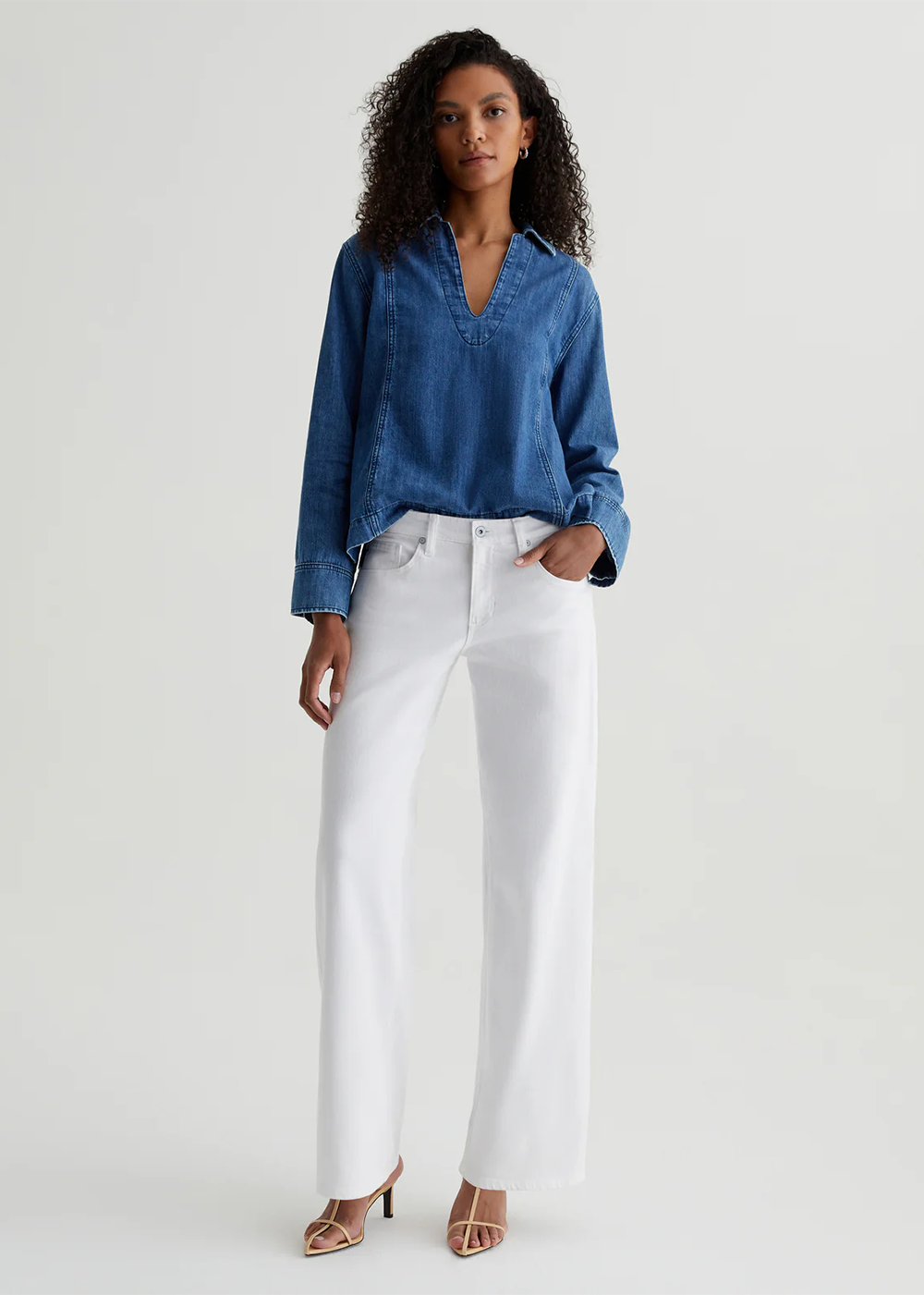 Adria Wide Leg Jean - Gallery White - AG Jeans Canada - Danali