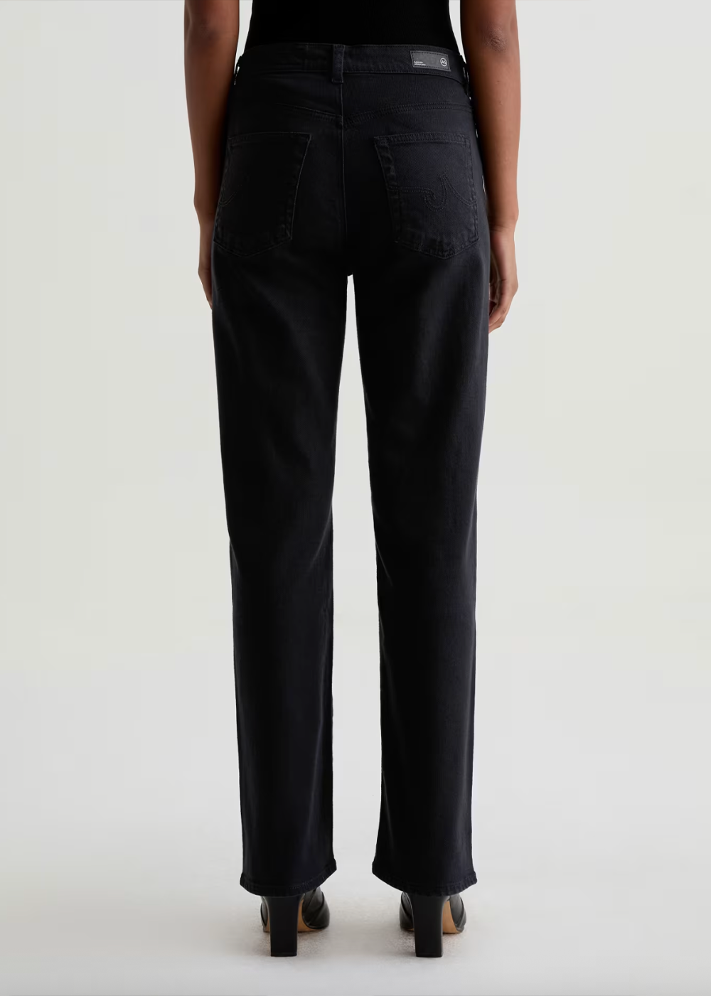 Brinley Mid Rise Straight Leg Jean - Super Black - AG Jeans Canada - Danali