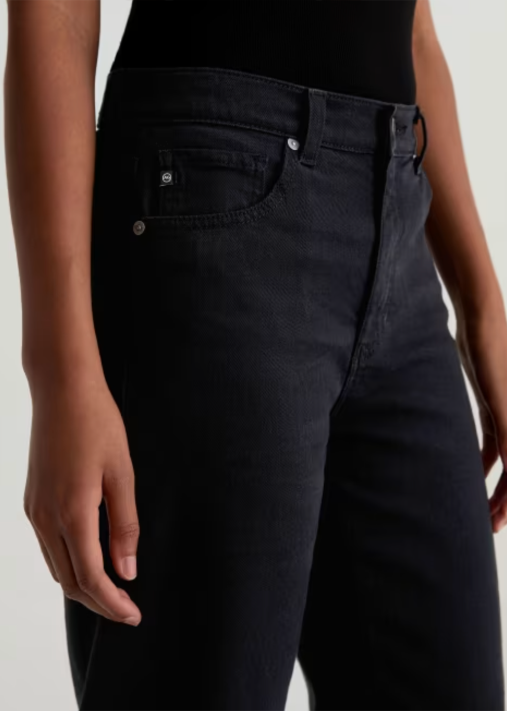 Brinley Mid Rise Straight Leg Jean - Super Black - AG Jeans Canada - Danali