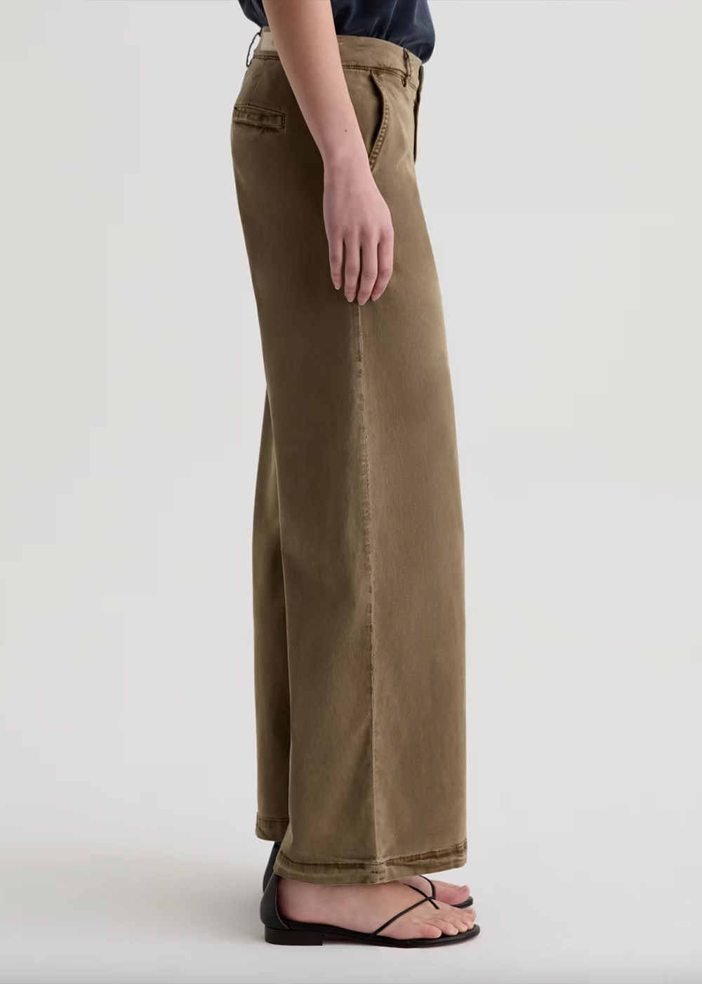 Caden Wide Leg Trouser - Sulfur Mossy Taupe - AG Jeans Canada - Danali