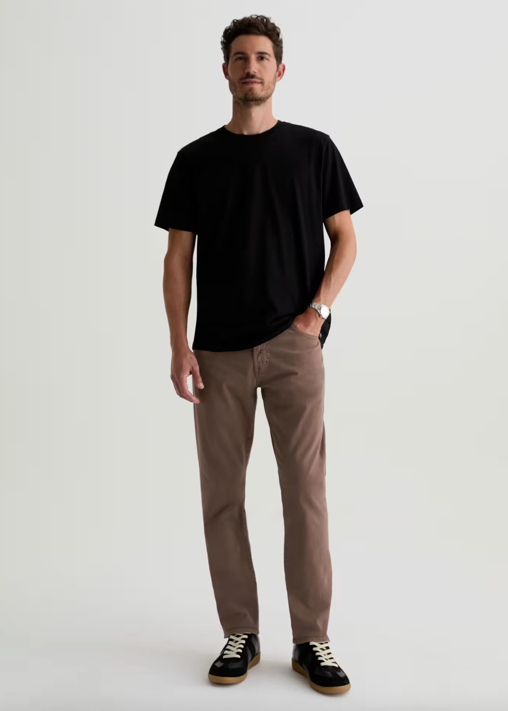 Everett Modern Slim Sateen Pant - Sulfur Taupe Grey - AG Jeans Canada - Danali