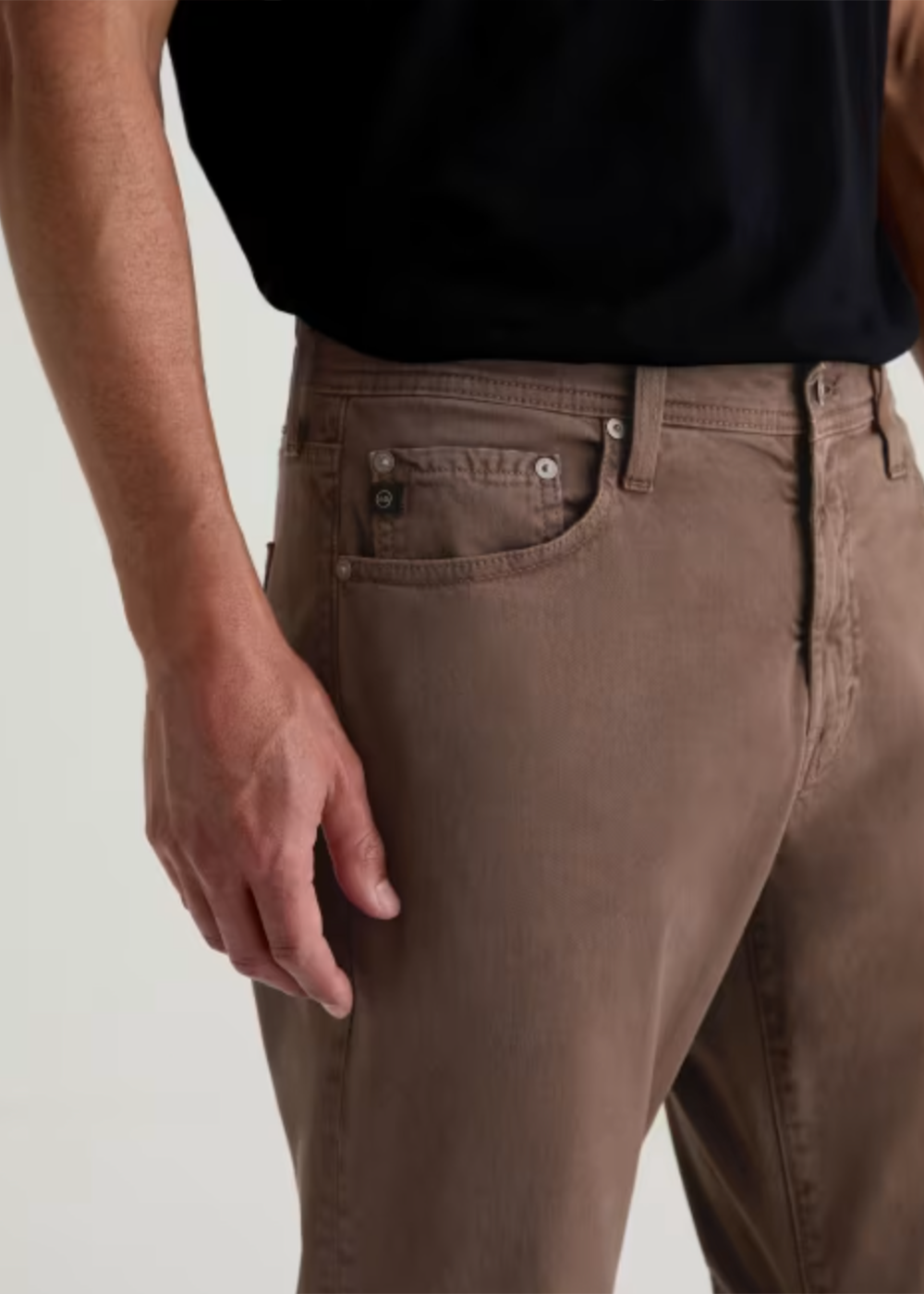 Everett Modern Slim Sateen Pant - Sulfur Taupe Grey - AG Jeans Canada - Danali