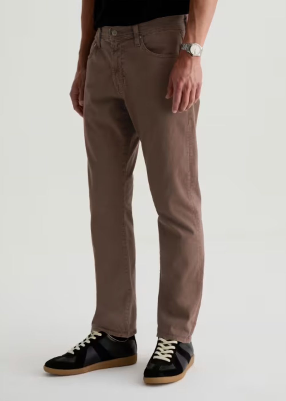 Everett Modern Slim Sateen Pant - Sulfur Taupe Grey - AG Jeans Canada - Danali