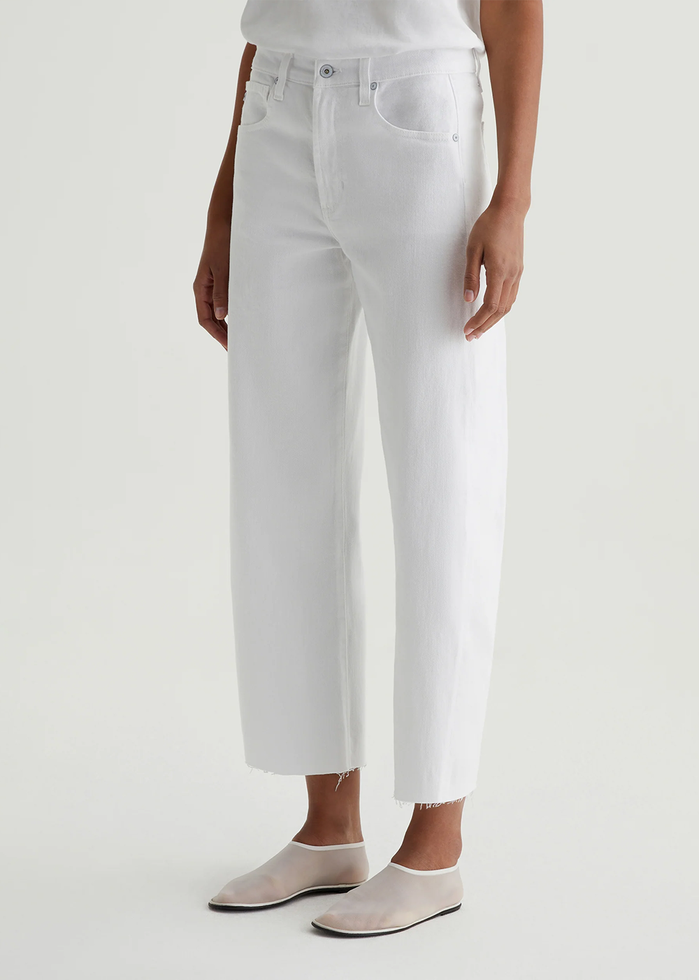 Hattie Barrel Leg Crop Jean - Gallery White - AG Jeans Canada - Danali