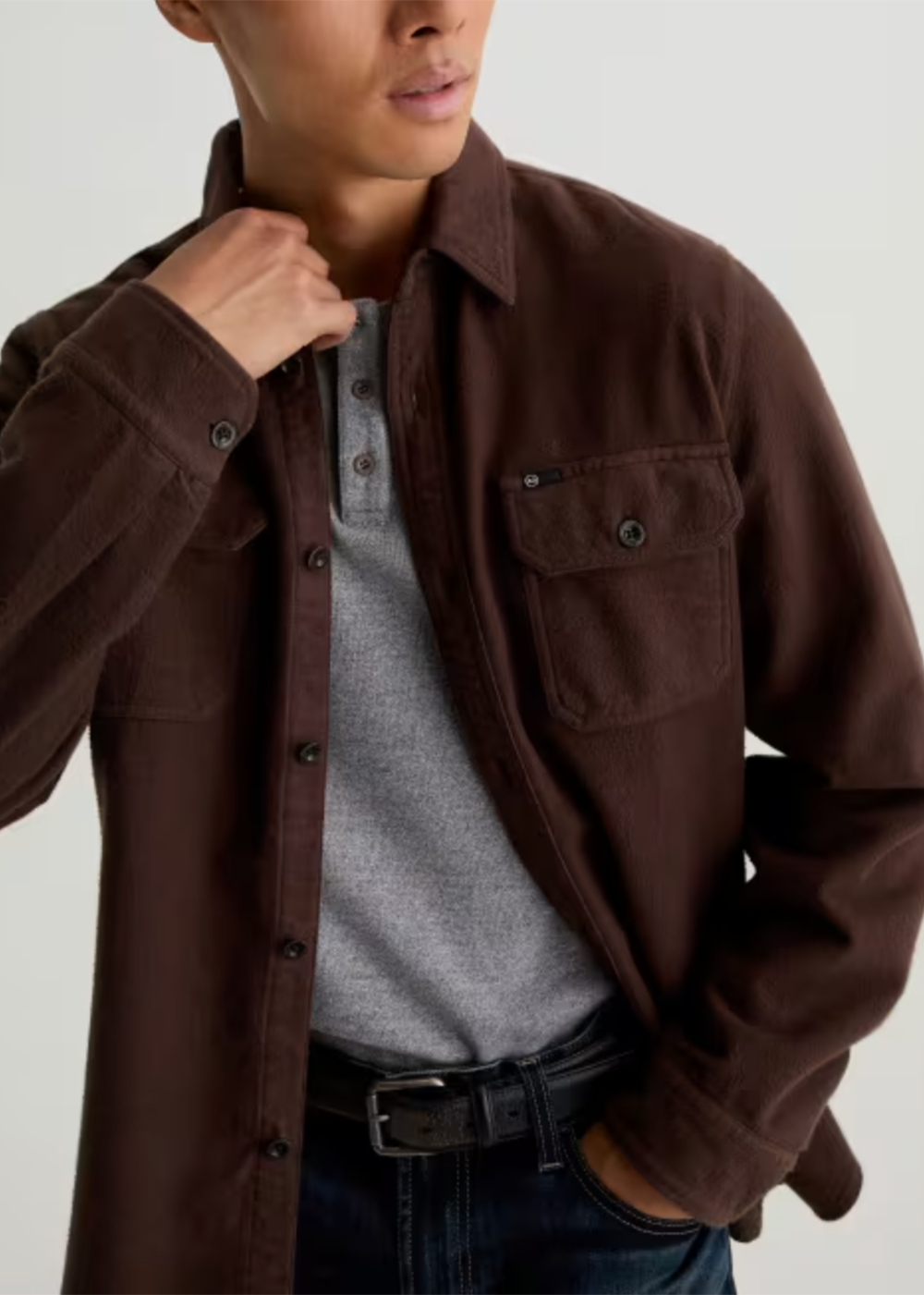 Milland Utility Shirt - Dark Chocolate - AG Jeans Canada - Danali