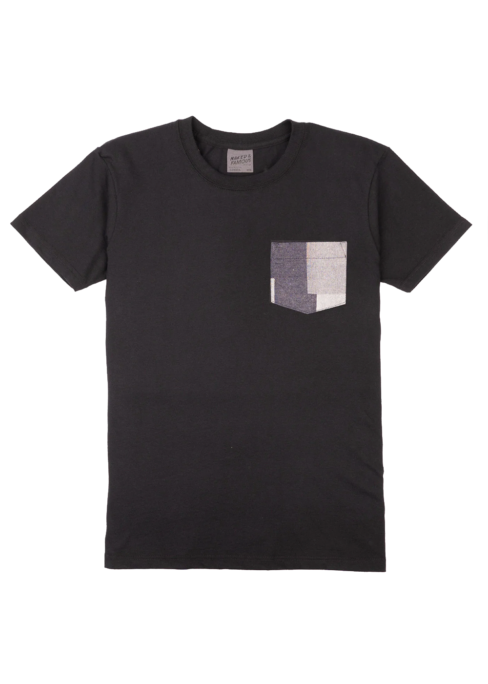 Pocket Tee Indigo Jacquard - Black - Naked and Famous Denim Canada - Danali - B03139520-BLK